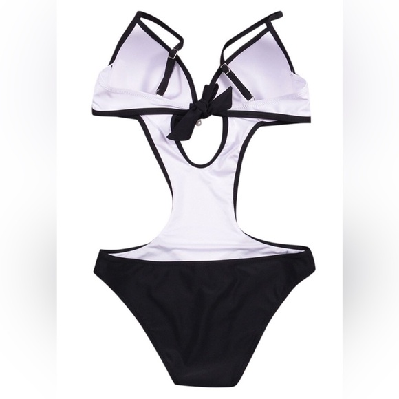🖤🤍NEW Monokini Black & white. Sz Medium, TUMMY CONTROL Swimsuit/One-piece - Picture 5 of 8